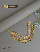AG1011889 - Gold tone Lakshmi coin & Nagapadam Layer Bridal Choker Necklace 1-Zilmor